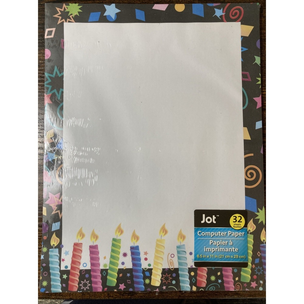 Jot Computer Paper 8.5" X 11" 32 Sheet Pack Birthday Candles